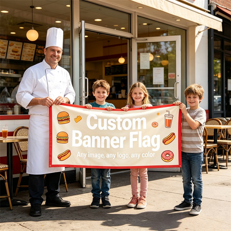 Commercial Printing Market - Aangepaste reclamevlaggen met delicate, duurzame buitenreclame